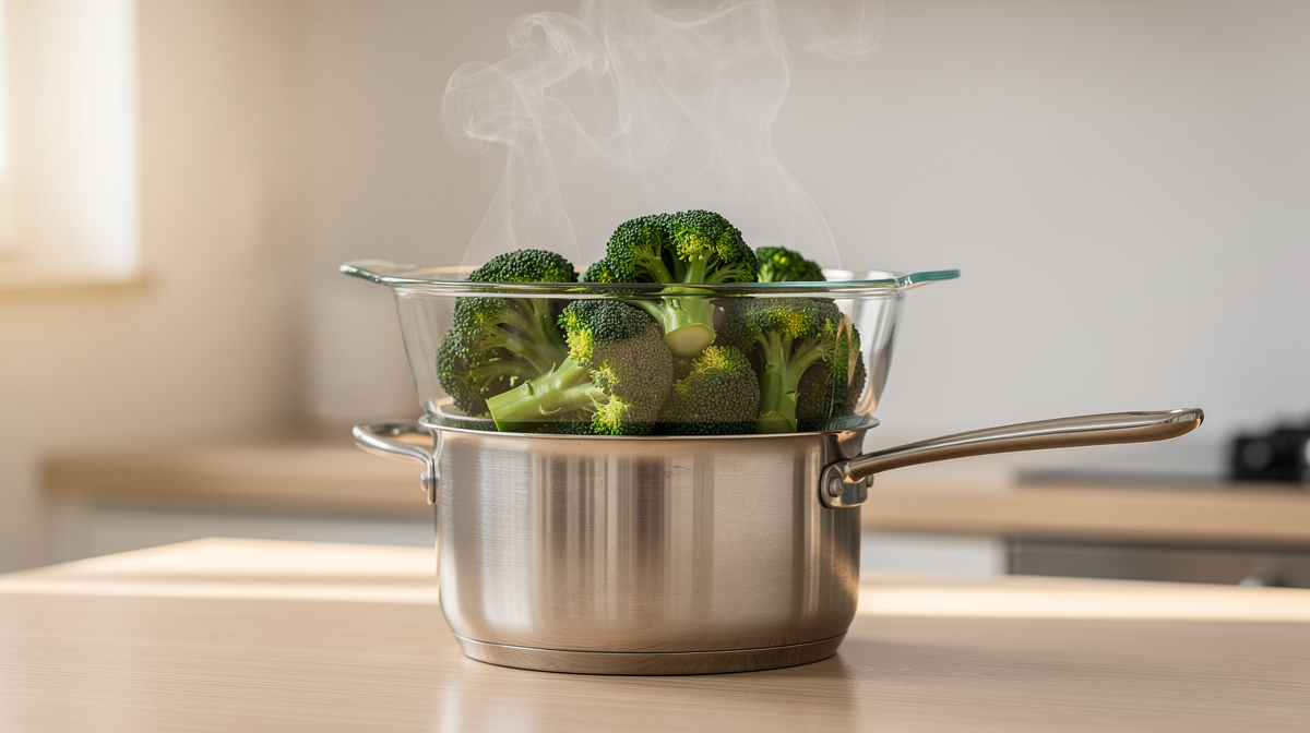 Färsk broccoli och broccoligroddar på en skärbräda