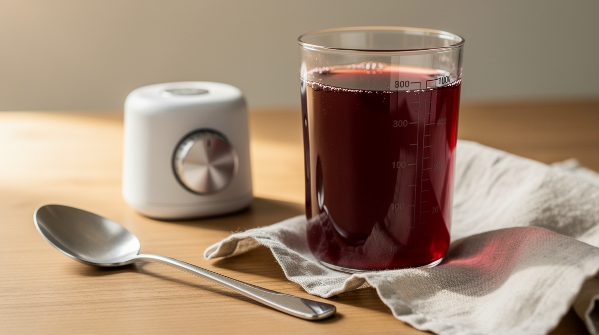 Halverat granatäpple med röda kärnor på träskärbräda