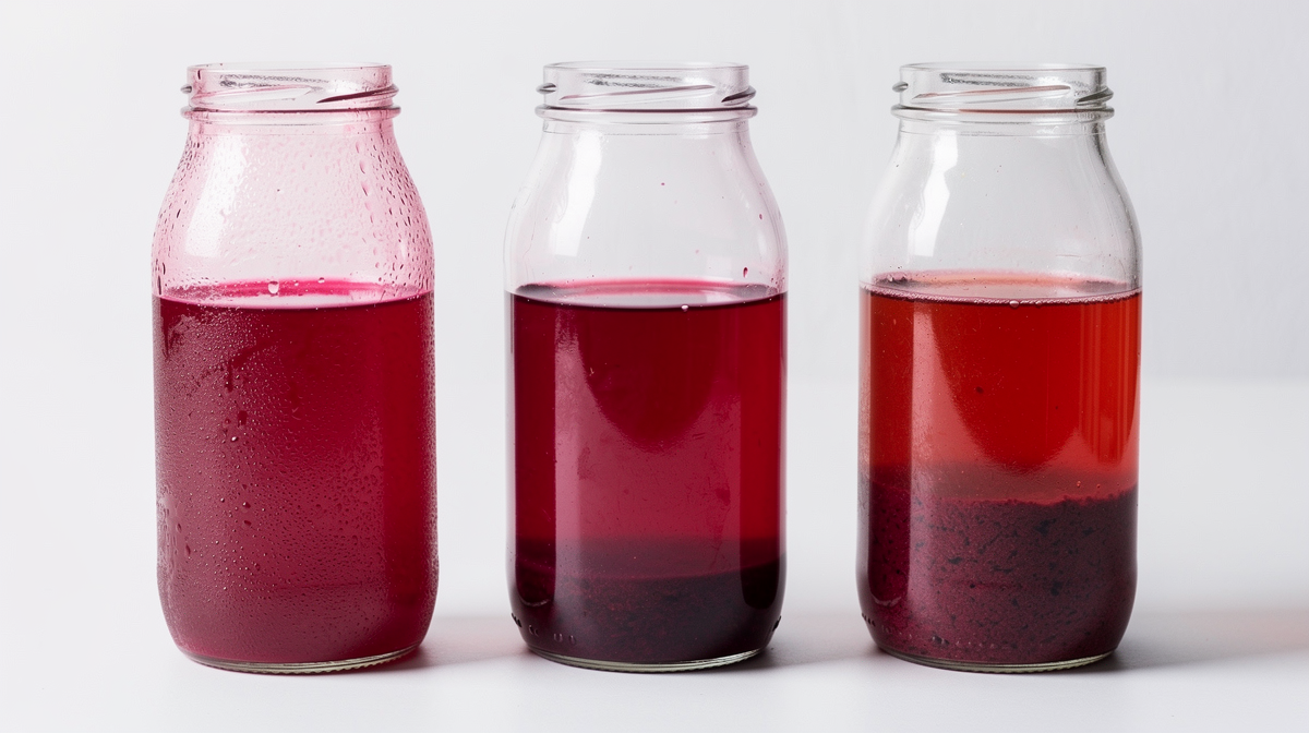 Färska rödbetor och ett glas rödbetsjuice på en träskärbräda