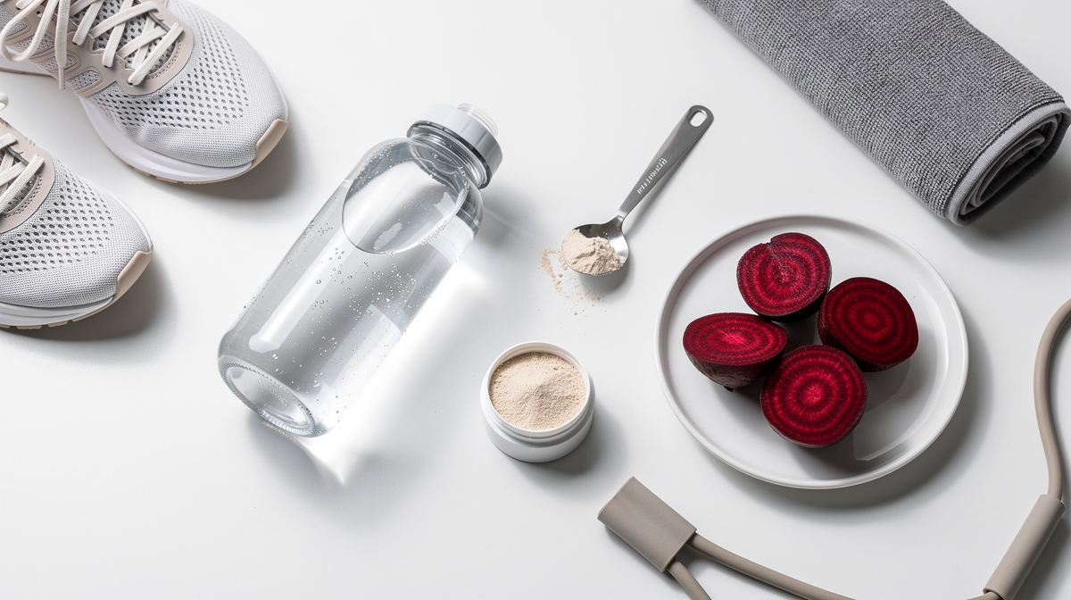 Färska rödbetor och ett glas rödbetsjuice på en träskärbräda