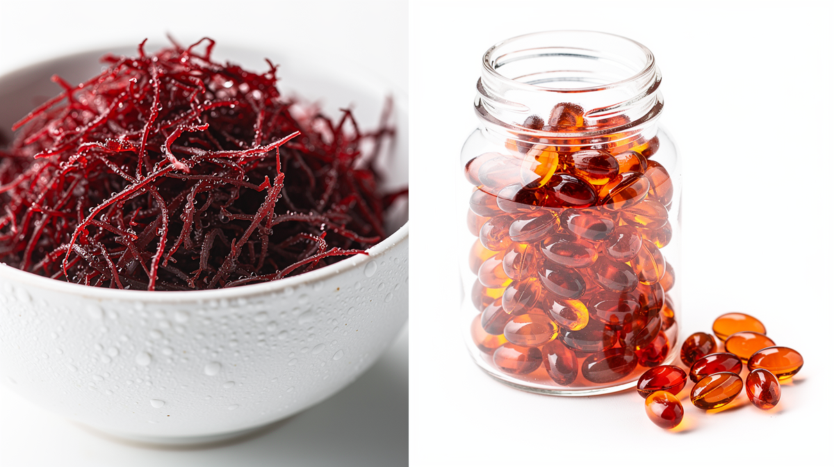 Färsk laxfilé på skiffer med citron och dill, naturlig källa till astaxanthin
