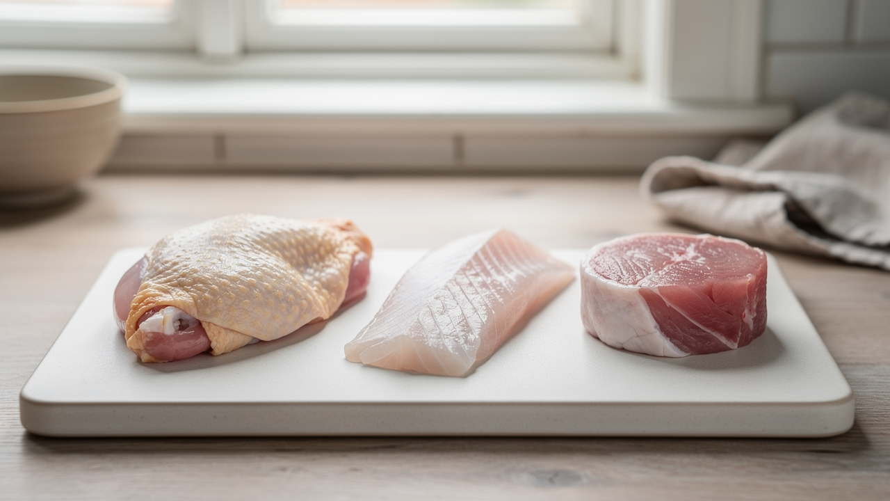 Hvor meget protein er der i kød, fisk og fjerkræ?
